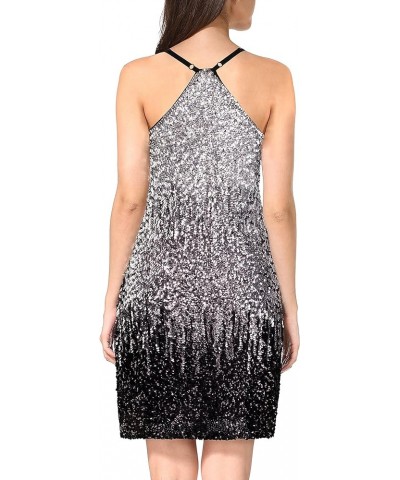 Women's Glitter Sequin Dress Adjustable Spaghetti Strap Sparkle Party Dresses Silver/Gray/Black $10.00 Dresses