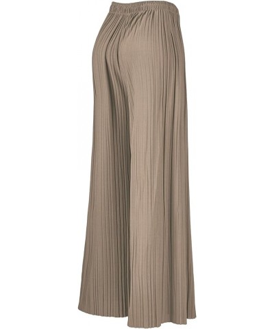 Women's Pleated Wide Leg Palazzo Pants with Drawstring Wb1484_khaki $14.36 Pants