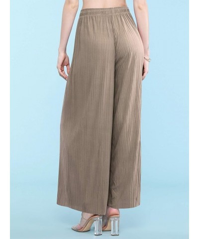 Women's Pleated Wide Leg Palazzo Pants with Drawstring Wb1484_khaki $14.36 Pants