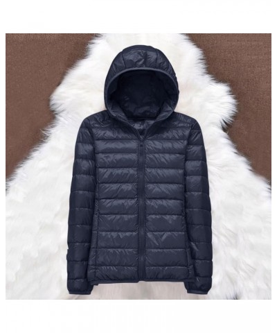 Women's Down Jacket Warm Packable Lightweight Jacket Hooded Windproof Winter Coat Hooded Warm Outerwear Winter Y1-navy $8.79 ...