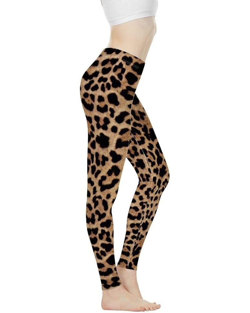 Womens High Waist Yoga Pants, Durable & Stretch, Tummy Contral Workout Running Sports Leggings Leopard $8.09 Pants