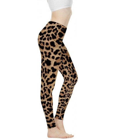 Womens High Waist Yoga Pants, Durable & Stretch, Tummy Contral Workout Running Sports Leggings Leopard $8.09 Pants