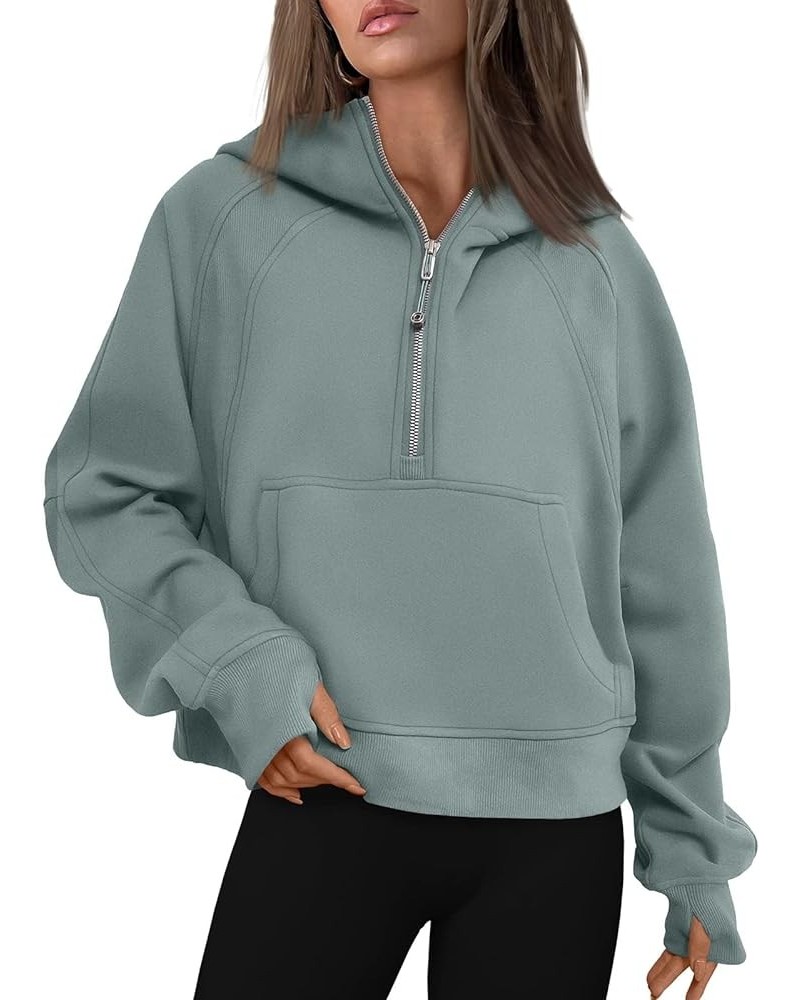 Oversized Sweatshirt Hoodie for Women Casual Tops Trendy Cropped Fleece Hoodie Aesthetic Clothes Y2K Tops for Girls Grey Gree...