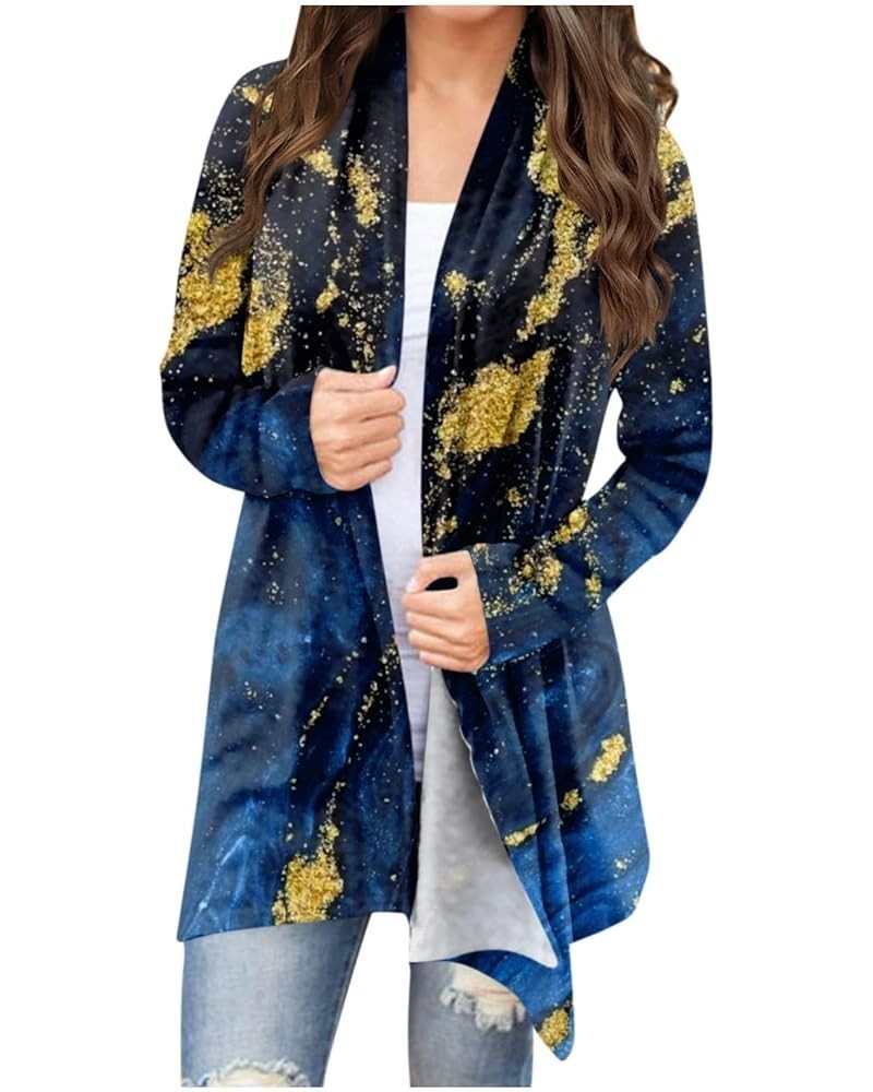 2024 Spring Trendy Sweater Cardigan for Women,Ladies Casual Long Sleeve Floral Cardigan Fashion Long Length Sleeve Coat 4-dar...