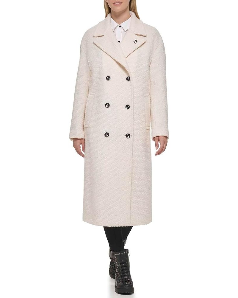 Women's Slightly Oversized Drop Shoulder Coat White $35.46 Jackets