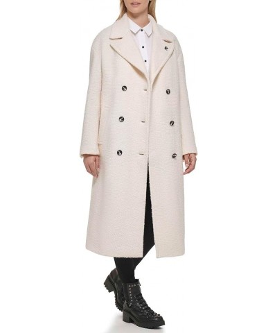 Women's Slightly Oversized Drop Shoulder Coat White $35.46 Jackets