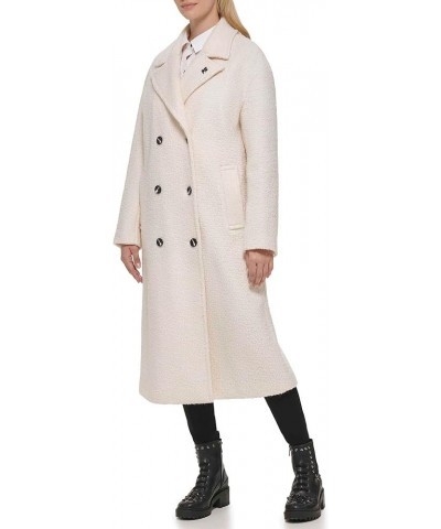 Women's Slightly Oversized Drop Shoulder Coat White $35.46 Jackets