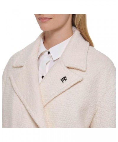 Women's Slightly Oversized Drop Shoulder Coat White $35.46 Jackets