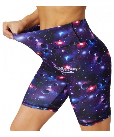 Workout Biker Shorts for Women Athletic Leggings Running Printed Yoga Shorts Galaxy Planets 1-1 $12.99 Activewear