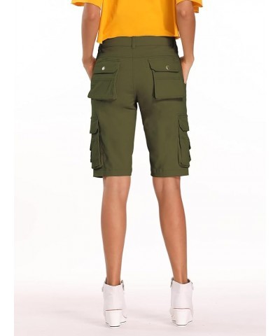 Women's Casual Cargo Shorts,Bermuda Cotton Relaxed Fit Casual Multi-Pocket New Army Green $14.57 Shorts