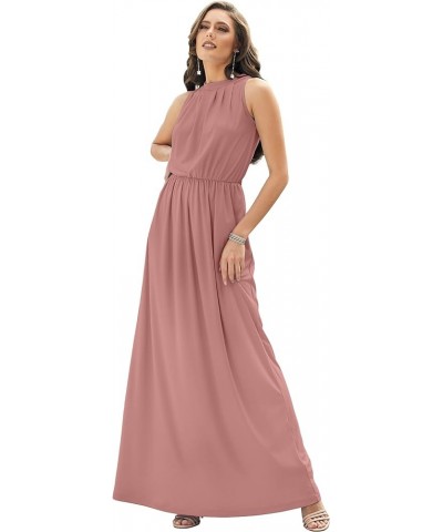 Sexy Sleeveless Summer Formal Flowy Casual Gown Cinnamon Rose Pink $16.17 Dresses