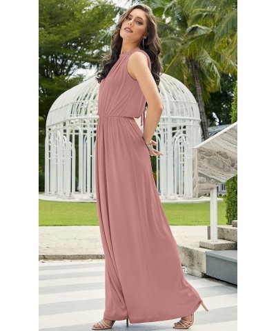 Sexy Sleeveless Summer Formal Flowy Casual Gown Cinnamon Rose Pink $16.17 Dresses