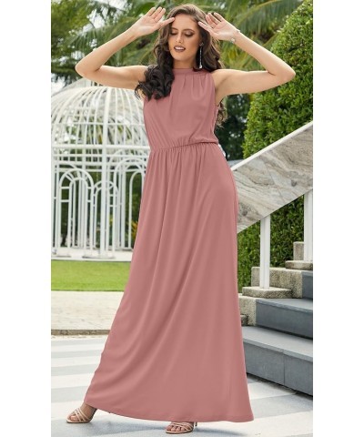 Sexy Sleeveless Summer Formal Flowy Casual Gown Cinnamon Rose Pink $16.17 Dresses