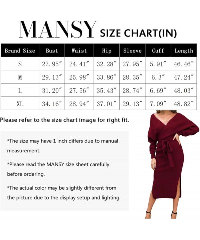 Women's Sexy Cocktail Batwing Long Sleeve Backless Mock Wrap Knit Sweater Mini Dress Z-winered $22.90 Sweaters