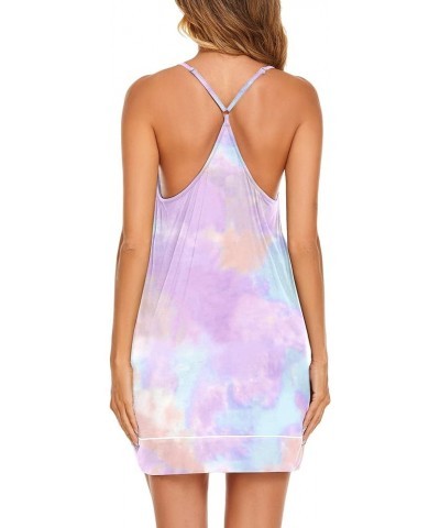 Women's V Neck Sleeveless Nightgown Lavender Tie Dye $14.49 Sleep & Lounge