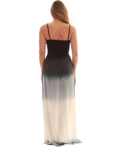 Rasta Maxi Summer Dress for Women Long Sundress with Removable Straps Black White Colorblock $11.50 Dresses