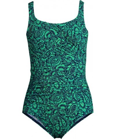 Womens SlenderSuit Carmela Tummy Control Swimsuit Navy/Emerald Decor Paisley $42.56 Swimsuits