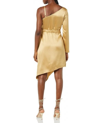 Women's Standard One Sleeve Asymmetrical Dress Gold $30.11 Dresses