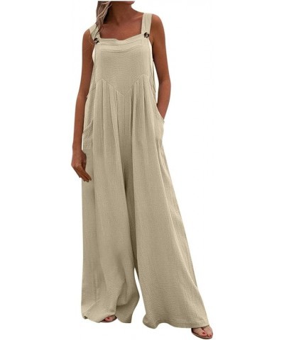 Womens Jumpsuits Casual Dressy, Casual Loose Sleeveless Womens Overall Jumpsuit Womens Jumpers And Rompers Summer 3-khaki $29...