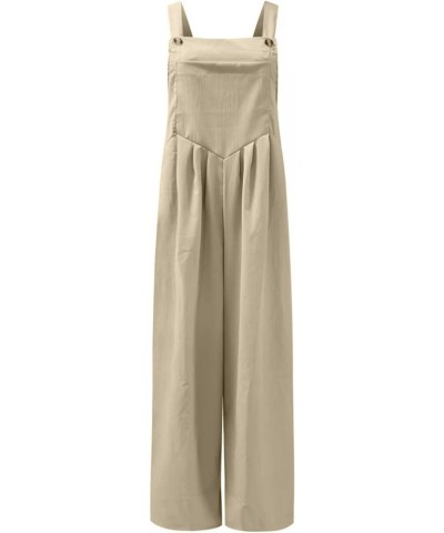 Womens Jumpsuits Casual Dressy, Casual Loose Sleeveless Womens Overall Jumpsuit Womens Jumpers And Rompers Summer 3-khaki $29...