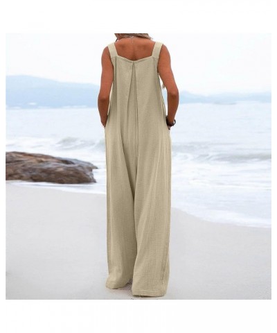 Womens Jumpsuits Casual Dressy, Casual Loose Sleeveless Womens Overall Jumpsuit Womens Jumpers And Rompers Summer 3-khaki $29...