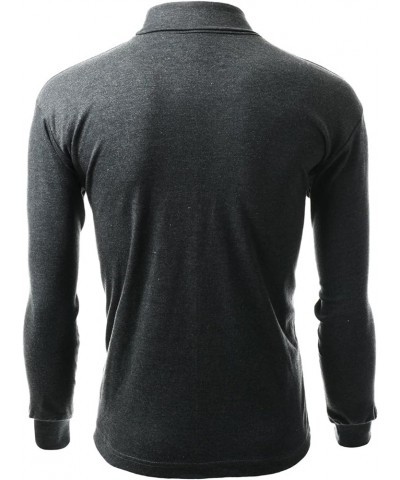 Men's Double Long Sleeve Layer Turtleneck T-Shirt Kwttl0164m Gray $13.49 Activewear