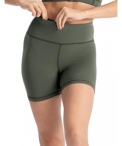 Women's High Waist Workout Shorts Tummy Control Yoga Shorts 4" Athletic Running Shorts with Inner Pocket Light Army Green $12...