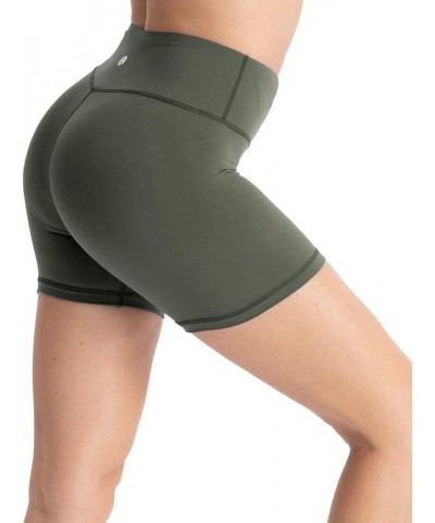 Women's High Waist Workout Shorts Tummy Control Yoga Shorts 4" Athletic Running Shorts with Inner Pocket Light Army Green $12...