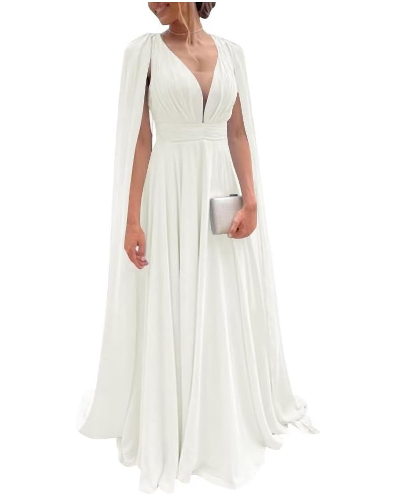 Long Bridesmaid Dresses for Wedding Chiffon Wedding Guest Dresses for Women A Line Formal Evening Party Gowns Ivory $29.44 Dr...