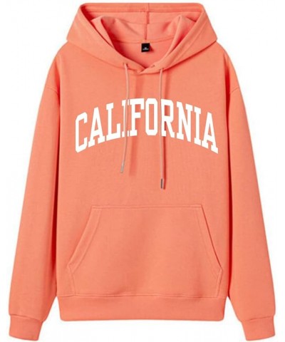 Hoodies for Women California Fashion Graphic Hooded Sweatshirt Casual Print Long Sleeved Crewneck Tops A-orange $12.18 Hoodie...