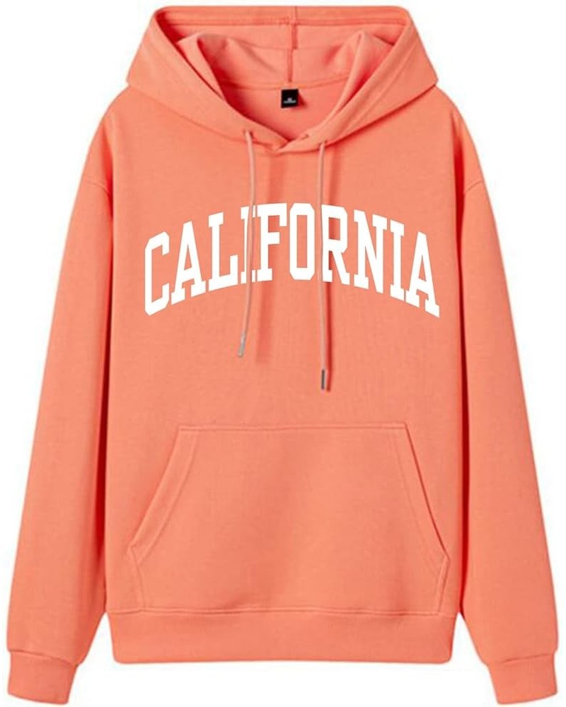 Hoodies for Women California Fashion Graphic Hooded Sweatshirt Casual Print Long Sleeved Crewneck Tops A-orange $12.18 Hoodie...