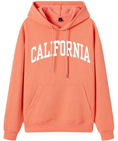 Hoodies for Women California Fashion Graphic Hooded Sweatshirt Casual Print Long Sleeved Crewneck Tops A-orange $12.18 Hoodie...