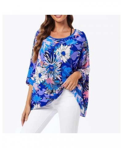 Womens Batwing Loose Chiffon Summer Blouse Tunic Floral Printed Boho Beach Cover ups 4490 $9.66 Tops