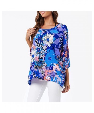 Womens Batwing Loose Chiffon Summer Blouse Tunic Floral Printed Boho Beach Cover ups 4490 $9.66 Tops