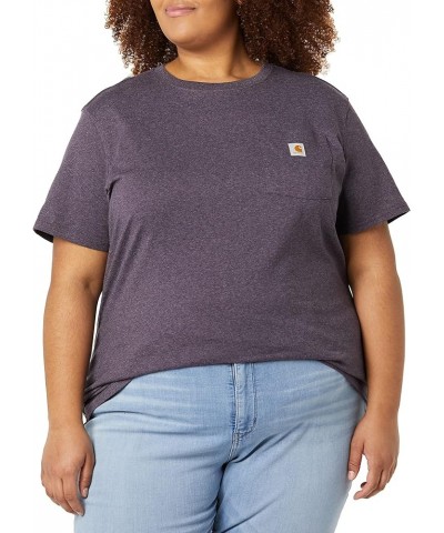 Women's Loose Fit Heavyweight Short-Sleeve Pocket T-Shirt Closeout Nocturnal Haze Heather $11.99 Tops