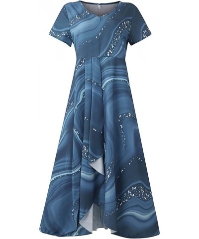 Wedding Guests Dresses for Women Elegant Lace Chiffon V Neck Flowy Dress Plus Size Formal Evening Party Prom Gown 01 Blue $15...