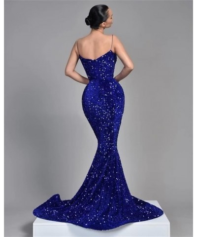 Women's Sparkly Sequin Prom Dresses Long Mermaid V Neck Backless Formal Evening Gowns with Train A-burgundy $33.32 Dresses