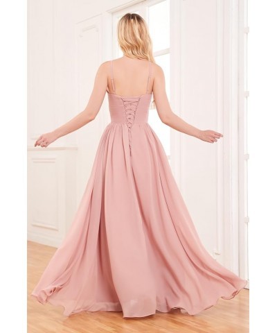 Women's Halter Bridesmaid Dresses with Pockets A Line Chiffon Pleats Long Slit Formal Evening Prom Dress Burgundy $33.59 Dresses