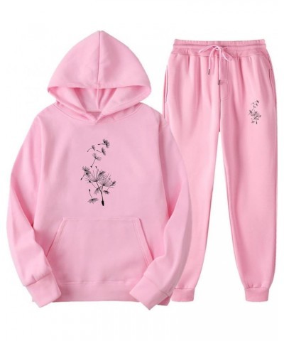 Women 2 Piece Outfits High Waist Casual Comfy Sweatpants Jogger Set Long Sleeve Loose Fit Trendy Sweatsuit 09 Pink $17.24 Act...