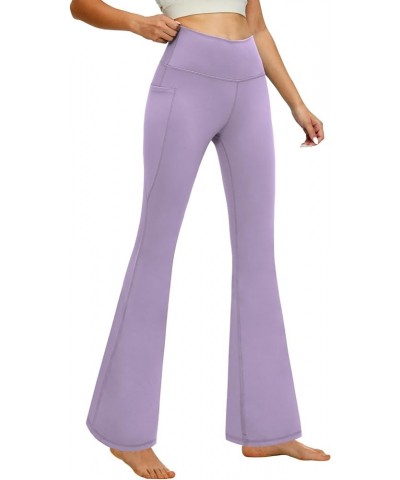 Bootcut Yoga Pants for Women Tummy Control Flare Leggings with Pockets Casual Workout Bootleg Lilac $16.79 Pants