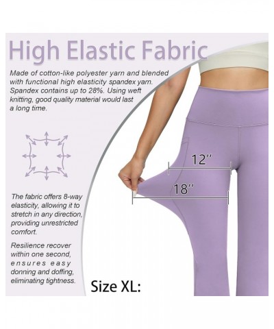 Bootcut Yoga Pants for Women Tummy Control Flare Leggings with Pockets Casual Workout Bootleg Lilac $16.79 Pants