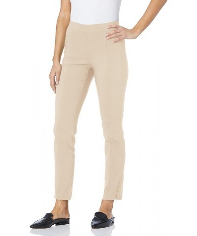 Women's Solid Supreme Stretch Pant with Pull-on Waistband Stone $18.92 Pants