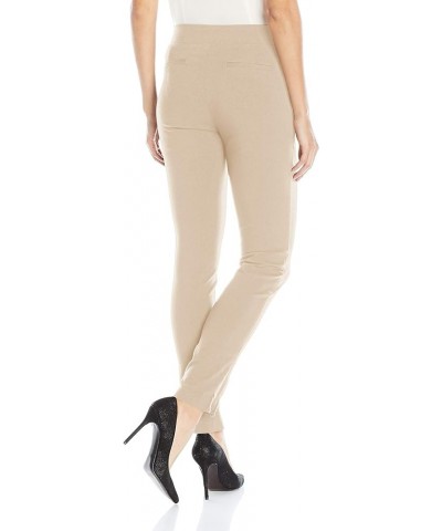 Women's Solid Supreme Stretch Pant with Pull-on Waistband Stone $18.92 Pants