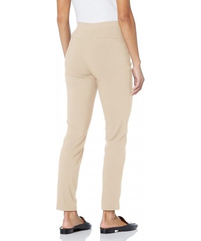 Women's Solid Supreme Stretch Pant with Pull-on Waistband Stone $18.92 Pants