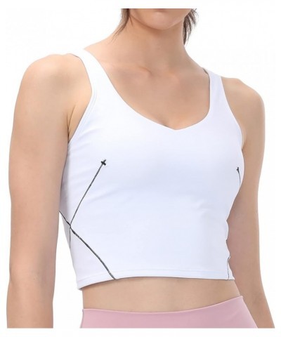 Women's Longline Sports Bra Yoga Crop Tank Tops Wirefree Padded Running Fitness Workout Gym White $7.79 Lingerie