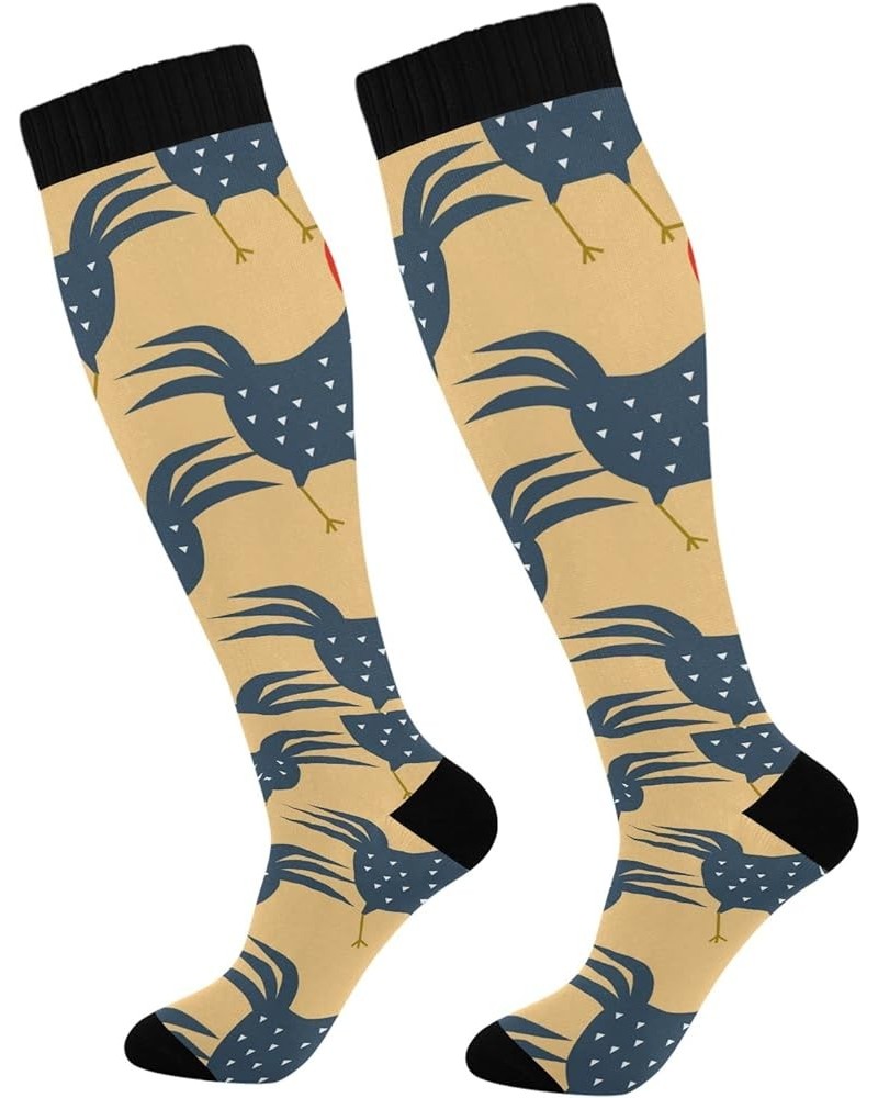 Black Cats Compression Socks for Women and Men Circulation Cute Long Socks for Athletic Running 2 2 Blue Chicken $8.83 Active...