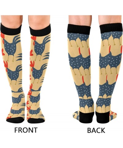 Black Cats Compression Socks for Women and Men Circulation Cute Long Socks for Athletic Running 2 2 Blue Chicken $8.83 Active...