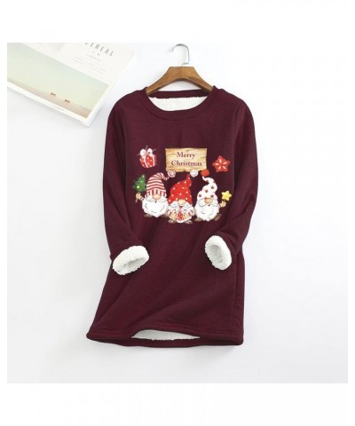 Yes,i'm Still Freezing -Me 24:7 Sherpa Lined Sweatshirt Women Fuzzy Fleece Thermal Outerwear Letter Print Pullover 6-wine $6....