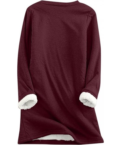 Yes,i'm Still Freezing -Me 24:7 Sherpa Lined Sweatshirt Women Fuzzy Fleece Thermal Outerwear Letter Print Pullover 6-wine $6....