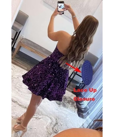 Sequin Short Homecoming Dresses for Teens Sparkly A Line Prom Dress Tight Cocktail Dresses Evening Gown with Pocket Green $24...